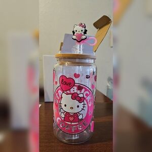 Starbucks themed hello kitty cup